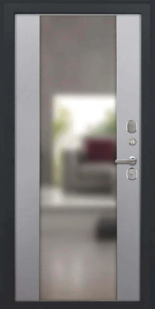 Входная дверь ДвериПРО L-43 Алиса (16мм, ПВХ софт грей, зеркало) DPRO204261 внутренняя сторона