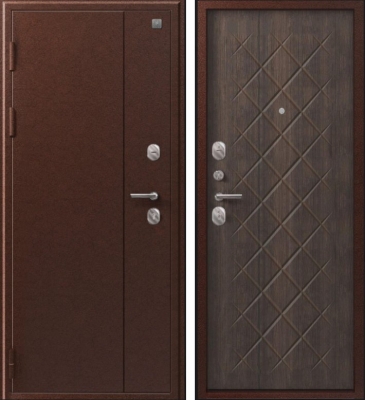 Дверь V-02 медь антик - венге