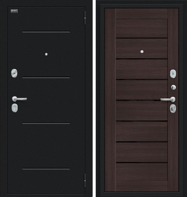 Дверь Браво Техно Букле черное/Wenge Veralinga