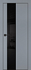 Межкомнатная дверь PX-6 черная кромка с 4-х ст. Серый матовый